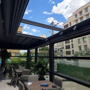 سقف پارچه ای و شیشه گیوتینی